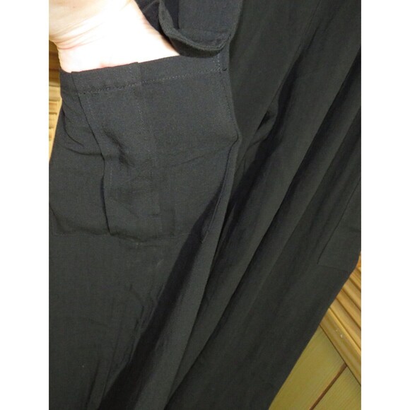 Halara Black Linen Look High Waist Wide Leg Pull On Cargo Pants Size Small - Picture 3 of 8